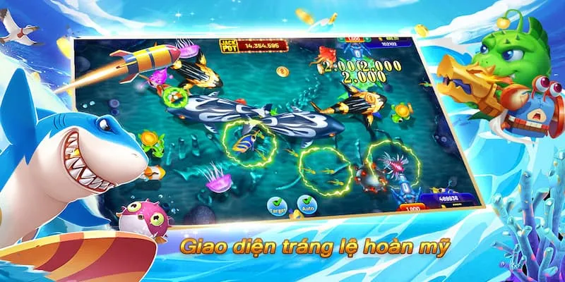 Giao diện game bắn cá 3D tráng lệ, hoàn mỹ